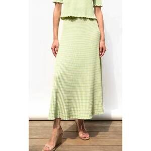 NEW MOLLI cocktail fluid skirt in origami knit iridescent green